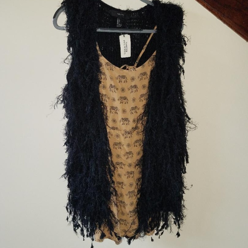 EUC Forever 21 elephant‎ print spaghetti strap dress sz L